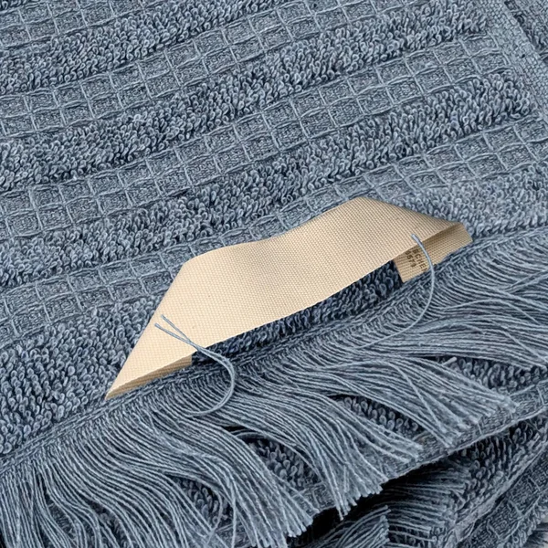 Lot de 2 serviettes invités 33x50 cm pur coton collection DENIM à rayures bleu