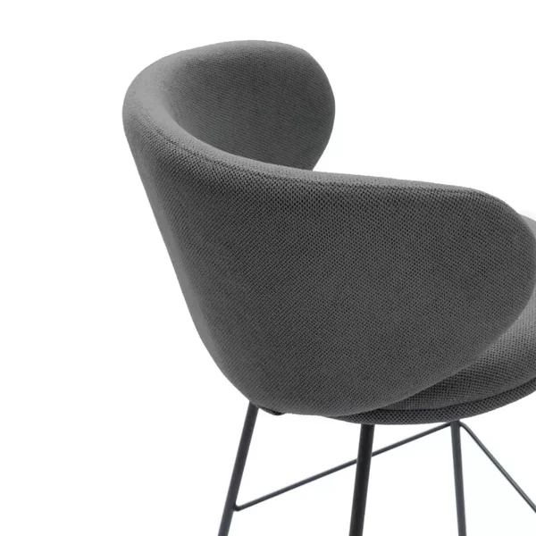 Lot de 2 tabourets en tissu avec pieds en métal noir H65 cm - RUSH