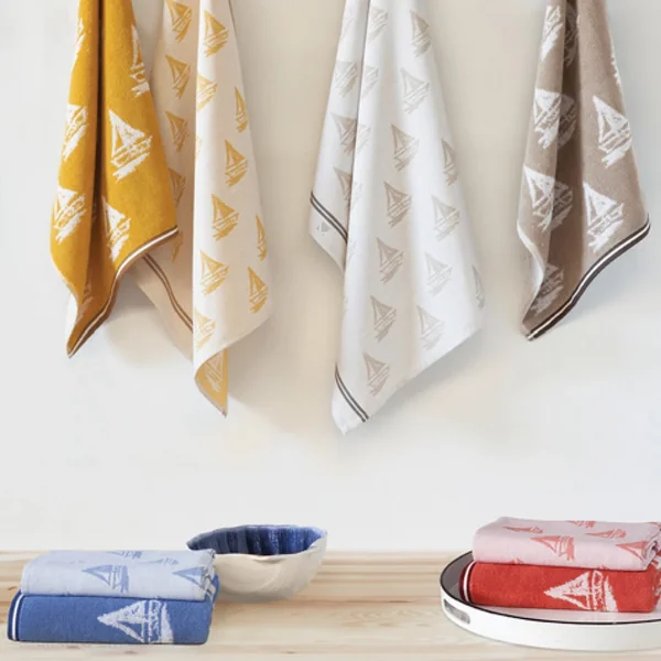 Lot de 2 torchons de cuisine 50x70 cm 100% coton REGATTA jaune