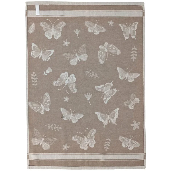 Lot de 2 torchons de cuisine toile collection WINGS 50x70 cm marron