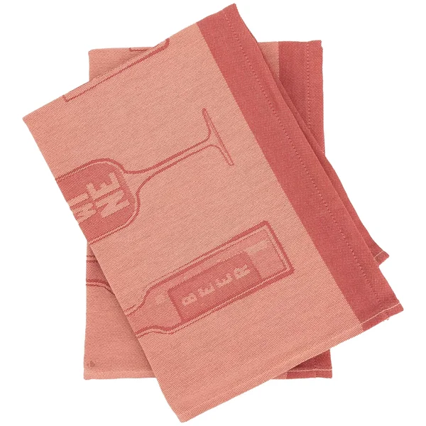 Lot de 2 torchons de cuisine toile DRINK 50x70 cm orange Terracotta