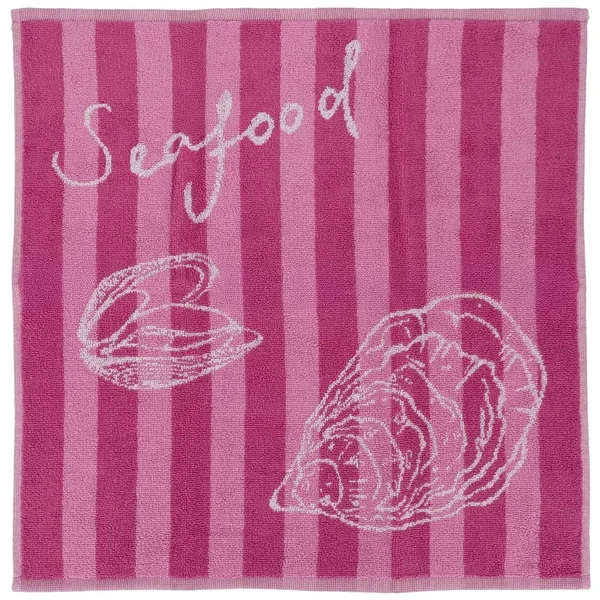 Lot de 2 torchons de cuisine éponge 50x50 cm collection SEAFOOD rose