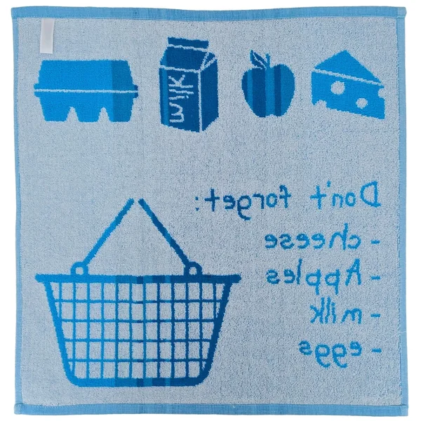 Lot de 2 torchons de cuisine éponge collection BASKET 50x50 cm bleu