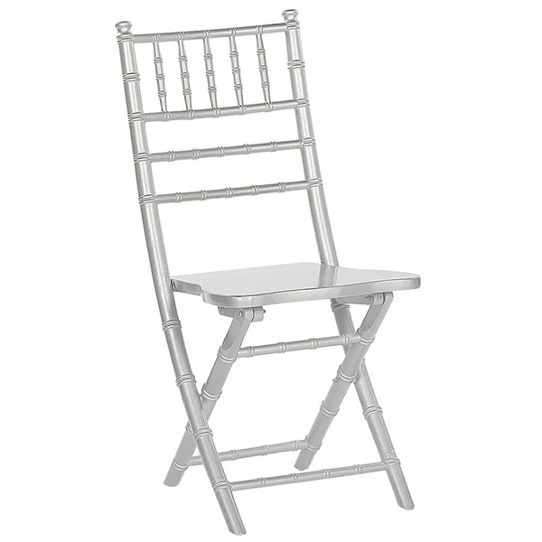 Lot de 4 chaises de salle à manger Pliant MACHIAS Bois de hêtre Argenté