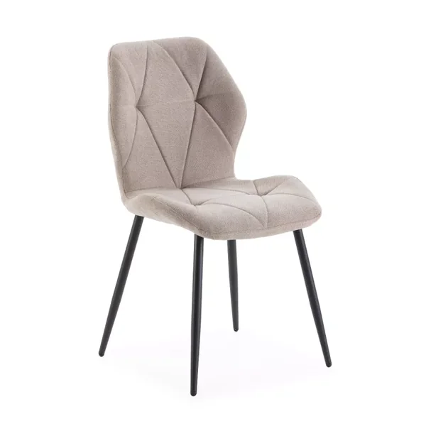 Lot de 4 chaises en tissu avec pieds en métal noir L47,5 cm - LUNA