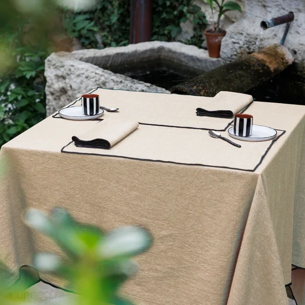 Lot de 4 sets de table coton 37x50 cm HONO beige sable