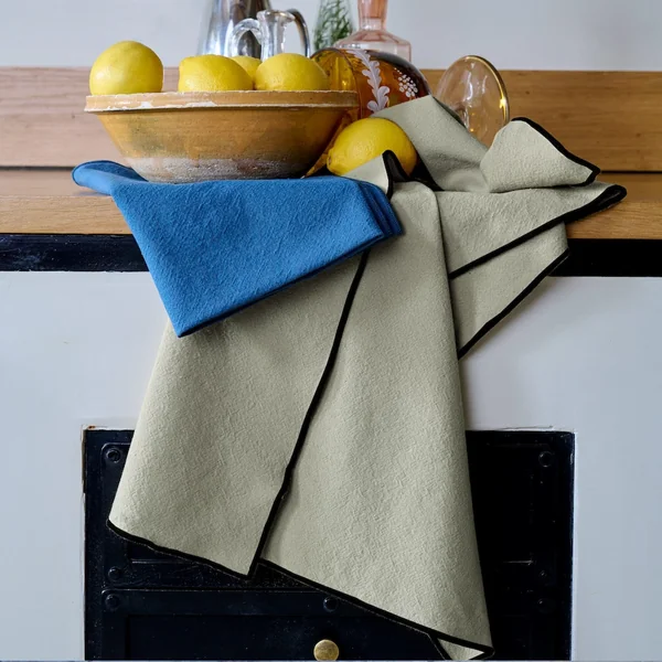 Lot de 6 serviettes de table coton 42x42 cm HONO vert opale