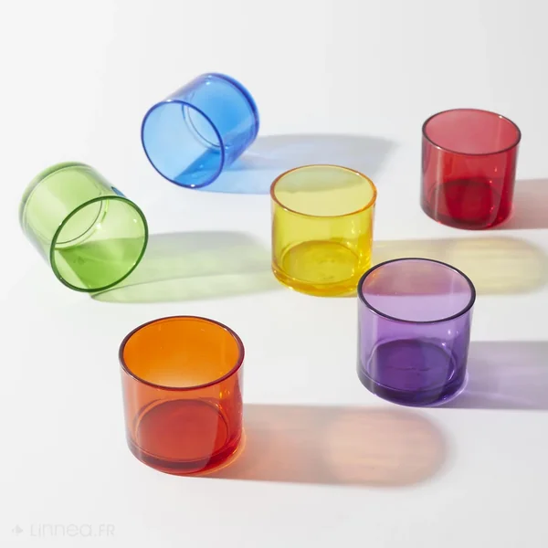 Lot de 6 verres à eau colorés 16cl collection NUANCE multicolore