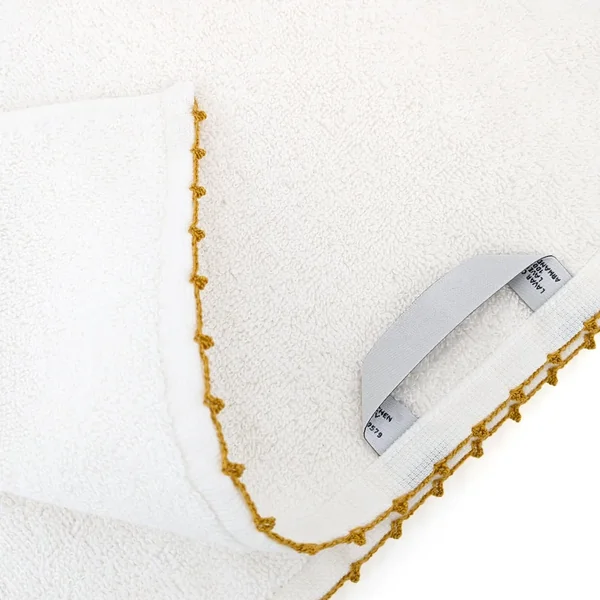 Lot de deux serviettes invité 33x50 cm pur coton collection ORLA avec picueta jaune