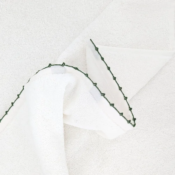 Lot de deux serviettes invité 33x50 cm pur coton collection ORLA avec picueta vert
