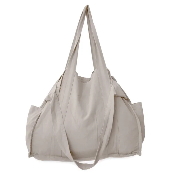Maxi sac de plage en lin et coton lavé 50x40 cm ATAKAMA beige naturel