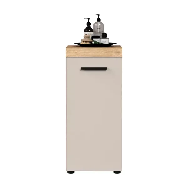 Meuble de salle de bain 1 porte décor chêne et cashmere L36 cm - MINA