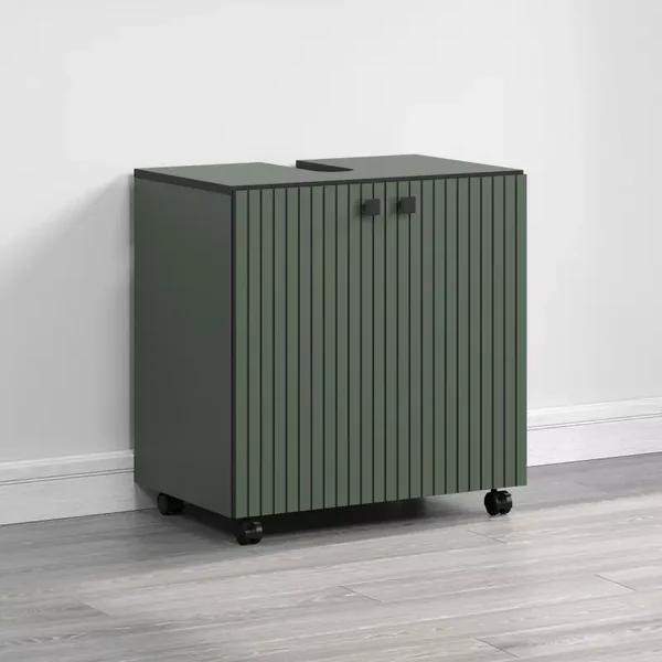 Meuble sous vasque sur roulettes 2 portes L60 cm - PUREBLISS