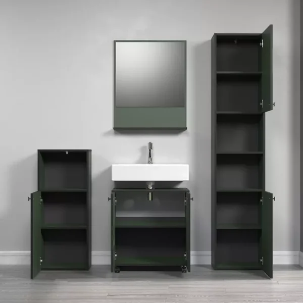 Meuble sous vasque sur roulettes 2 portes L60 cm - PUREBLISS