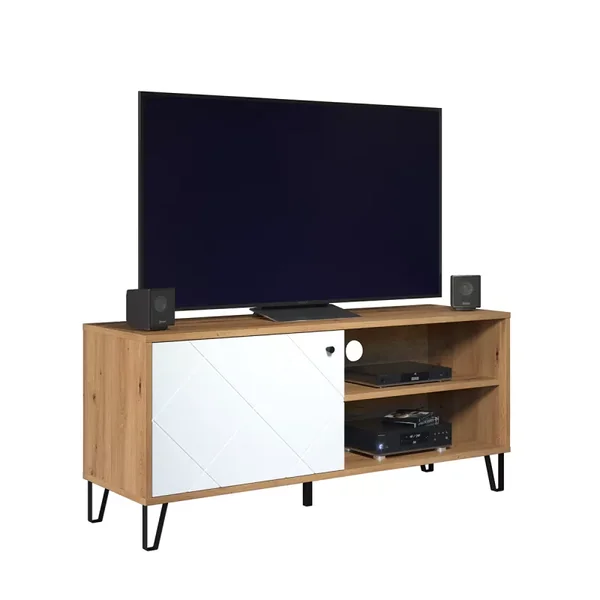 Meuble TV 1 porte et 2 niches L123 cm - Touch