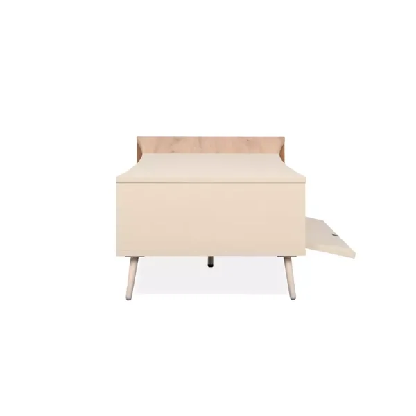 Meuble TV 2 portes décor sable et chêne L175 cm MYR