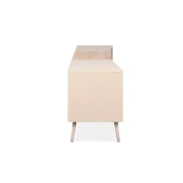 Meuble TV 2 portes décor sable et chêne L175 cm MYR
