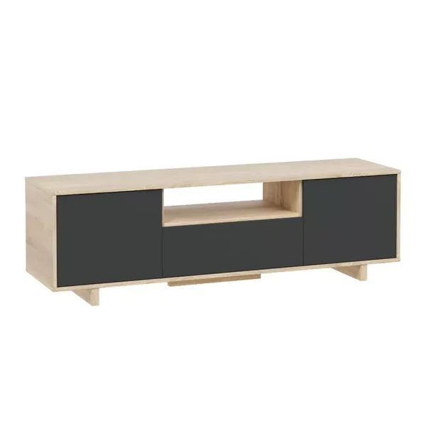 Meuble TV 3 portes + 1 niche de rangement Zaira - L150 cm