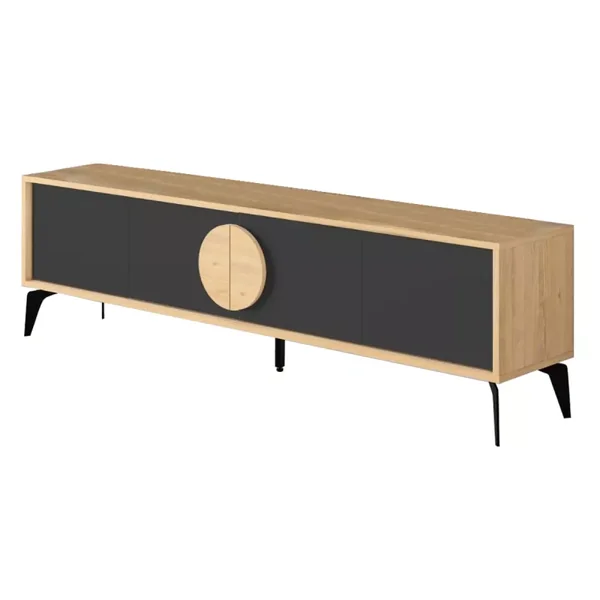 Meuble TV 4 portes avec pieds en métal L180 cm - VAE