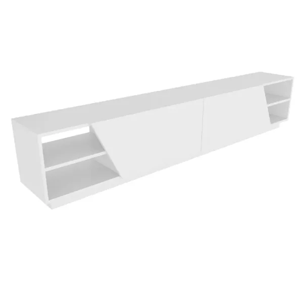 Meuble TV 4 étagères 2 portes L240 cm - Rhodes