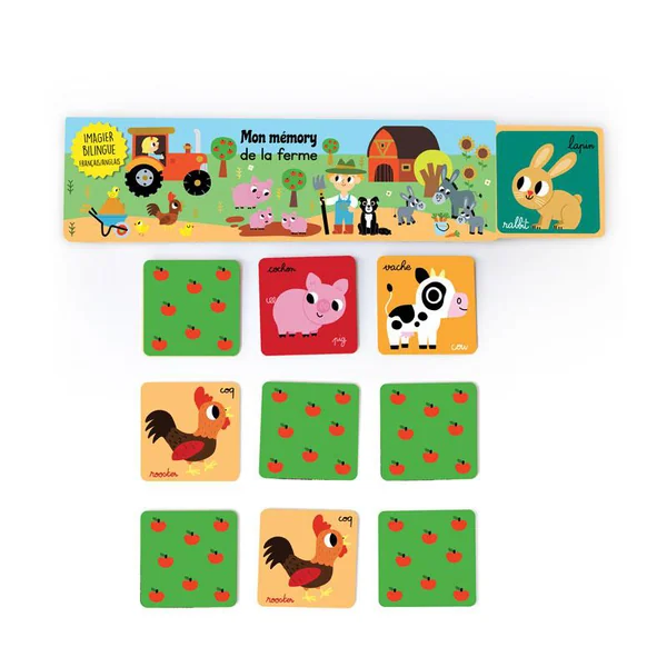 Mon memory la ferme (bilingue français/ anglais) multicolore Editions Cartes d’Art - 24.5 cm