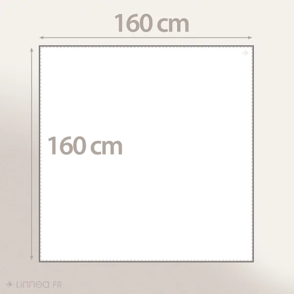 Nappe carré 100% coton lavé 160x160 cm HONO beige sable finition point bourdon