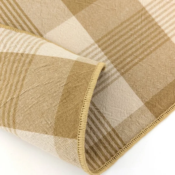 Nappe carrée 160x160 cm NESS en coton fil teint à carreaux jaune houblon