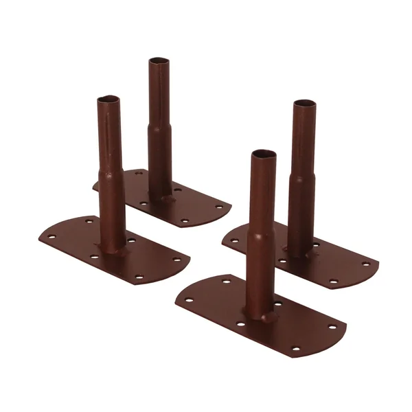 Pack 4 pieds tube rond 20 à visser fer vieilli 13x6x12 cm