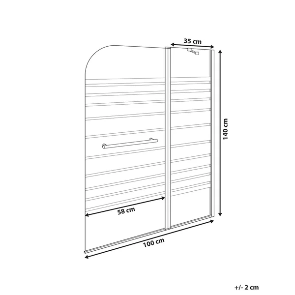 Paroi de bain douche TUAPI 140 x 100 cm Doré
