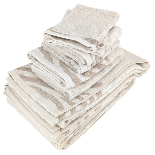 Parure de bain par 7 ZEBRA SOFT uni bord zèbre beige