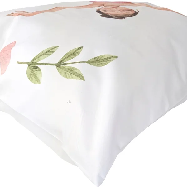 Parure de lit 140x200 cm 65x65 cm percale GISELLE rose 2 pièces