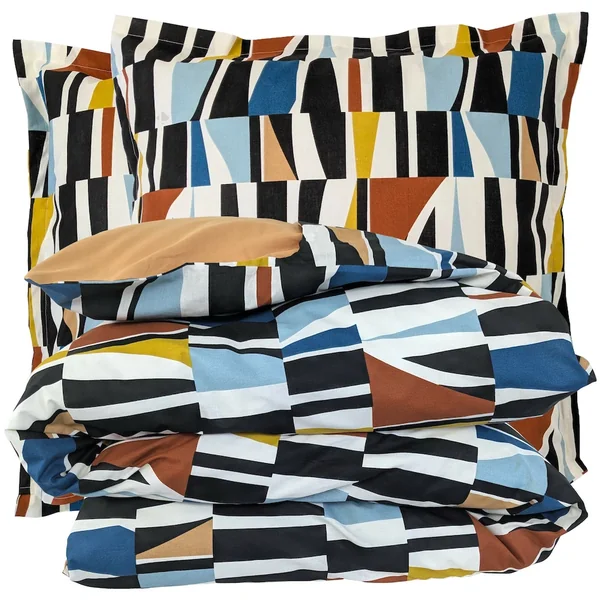 Parure de lit 240x220 cm 65x65 cm pur coton PIETRO multicolore 3 pièces