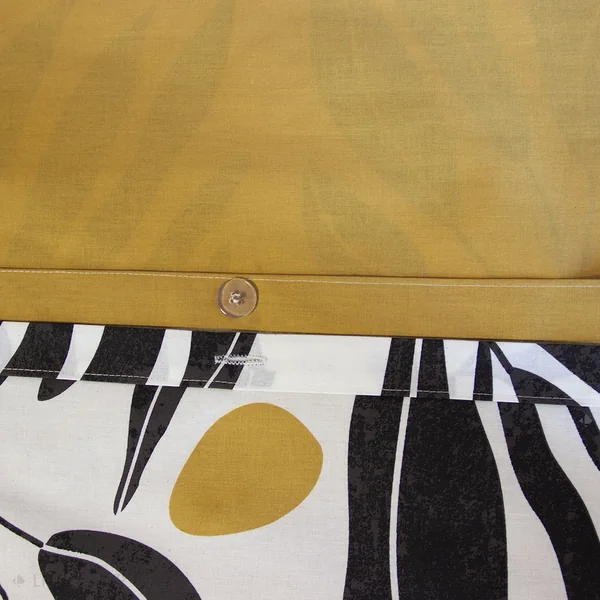 Parure de lit 240x220 cm en coton NOLIE motif feuillage blanc et jaune 3 pièces