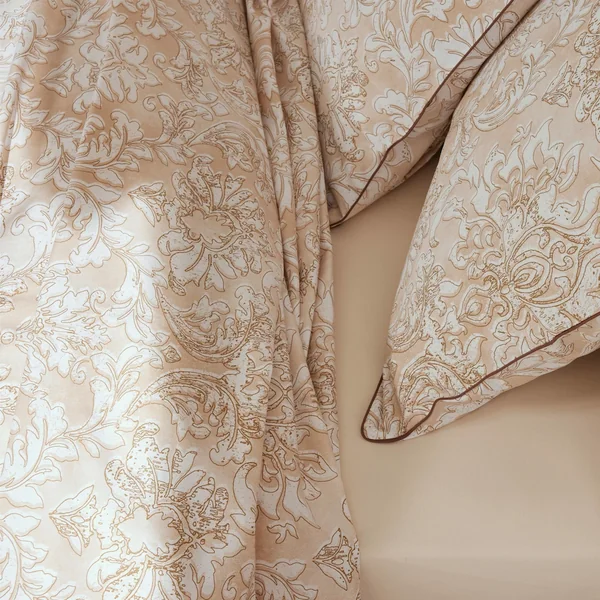 Parure de lit 280x240 cm 65x65 cm percale de coton PALAZZO beige 3 pièces