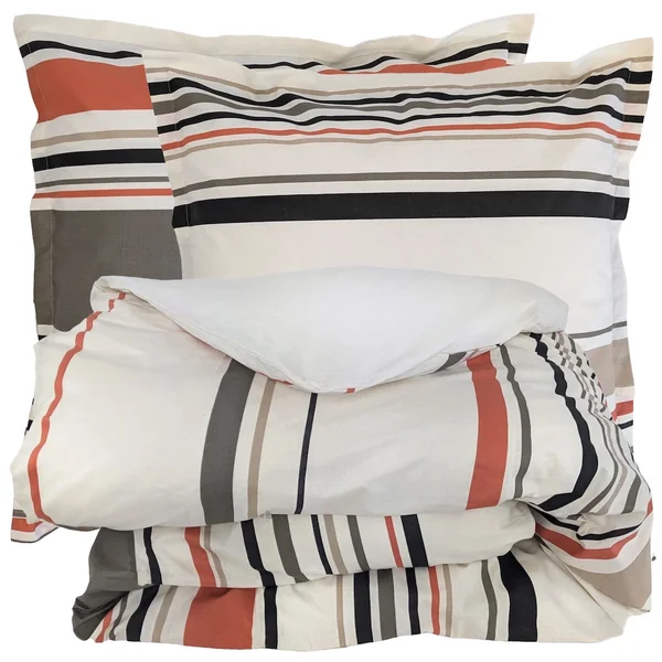 Parure de lit 2 pièces : housse 140x200 cm et taie 65x65 cm 100% coton HUGO beige/corail