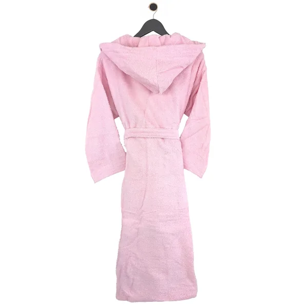 Peignoir à capuche adulte PURE coton M hauteur courte rose bonbon