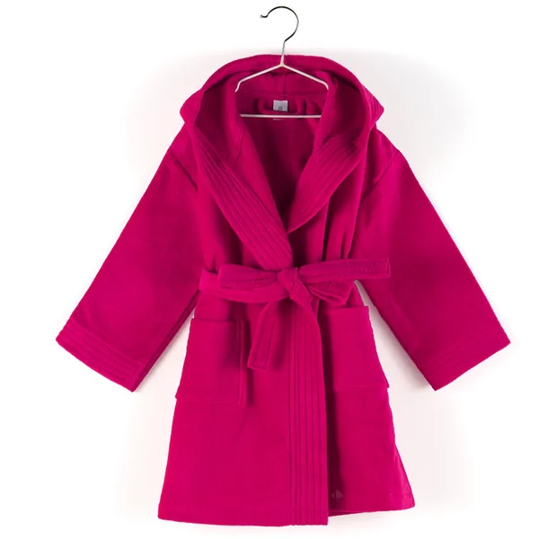Peignoir à capuche enfant COOL coton 10 ANS velours rose Fuchsia