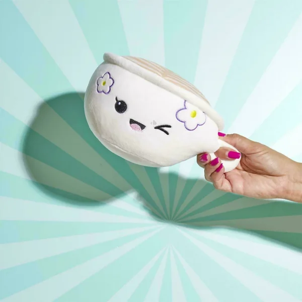 Peluche en polyester forme tasse de café collection KAWAII blanc