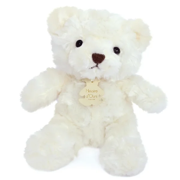 Peluche ours 21 cm polyester collection OURS VINTAGE blanc