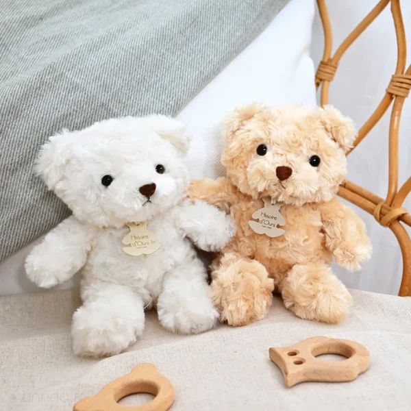 Peluche ours 21 cm polyester collection OURS VINTAGE blanc
