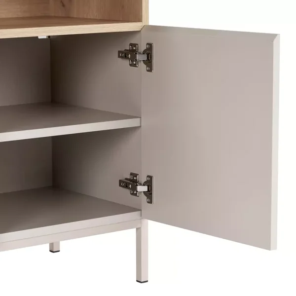 Petit buffet 2 portes 1 niche décor cachemire et bois L80 cm - OLIVER
