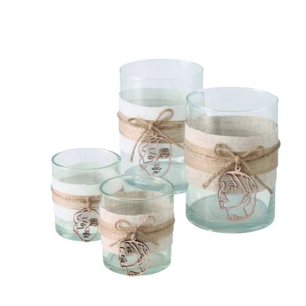 Photophore coloris beige Amaya - Ø 9,5 cm