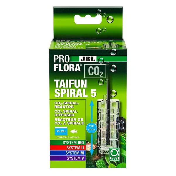 Réacteur à CO2 extensible coloris transparent JBL ProFlora CO2 Taifun Spiral 5