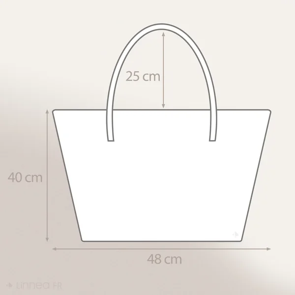 Sac de plage en coton 48x40 cm LILI DÉCO bleu marine