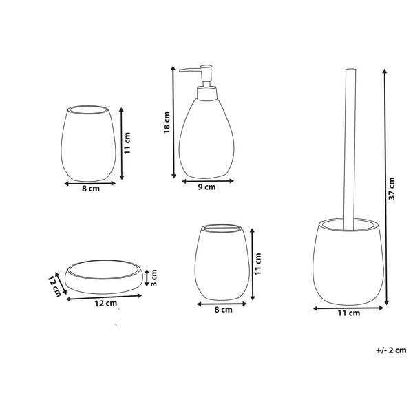 Set de 5 accessoires de salle de bain QUILCA Bleu foncé