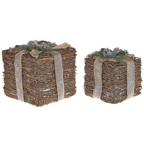 Set of 2 Christmas Decorations INARI Christmas Gifts 28/21 cm Silver