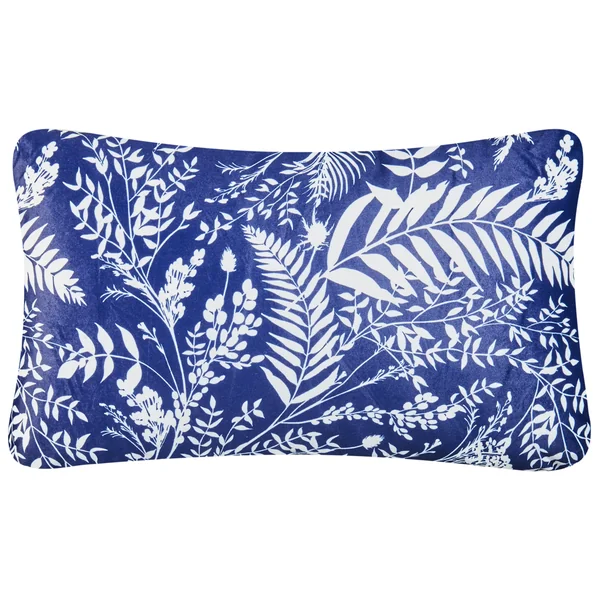 Set of 2 Outdoor Cushions GLIMMER Plant Pattern 30 x 50 cm Blue