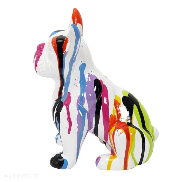 Statue bouledogue français collection GALERIE D'ART multicolore