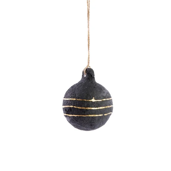 Suspension boule ronde coloris noir en papier mâché - Ø 8 cm