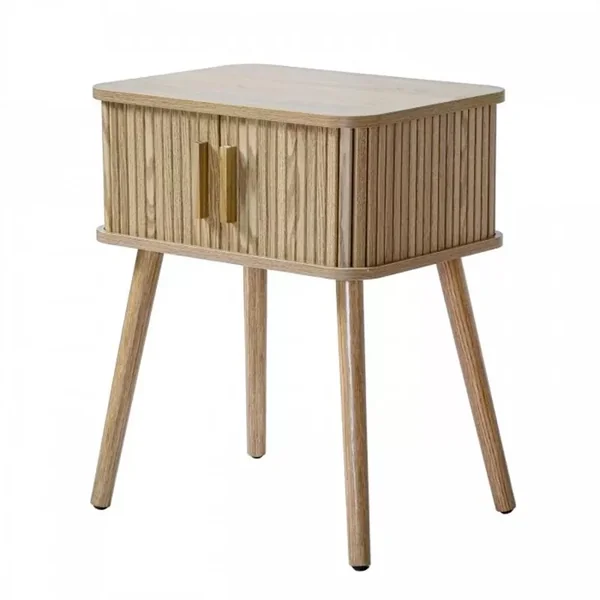 Table de Chevet Vintage 2 Portes Coulissantes H58cm - ERNEST